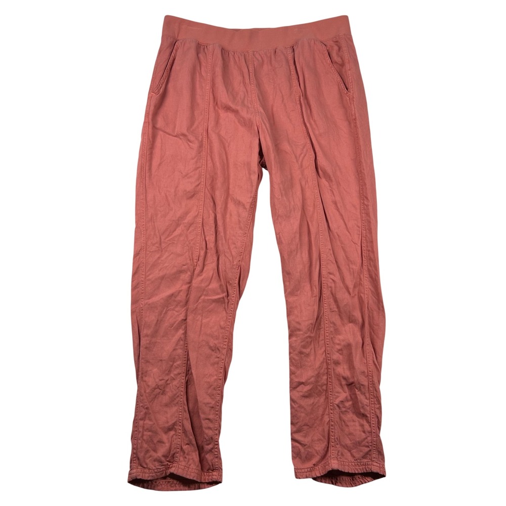 Faherty Arlie Day Pant Womens XL Pink Tencel Linen Blend Relaxed Trousers Salmon